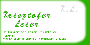 krisztofer leier business card